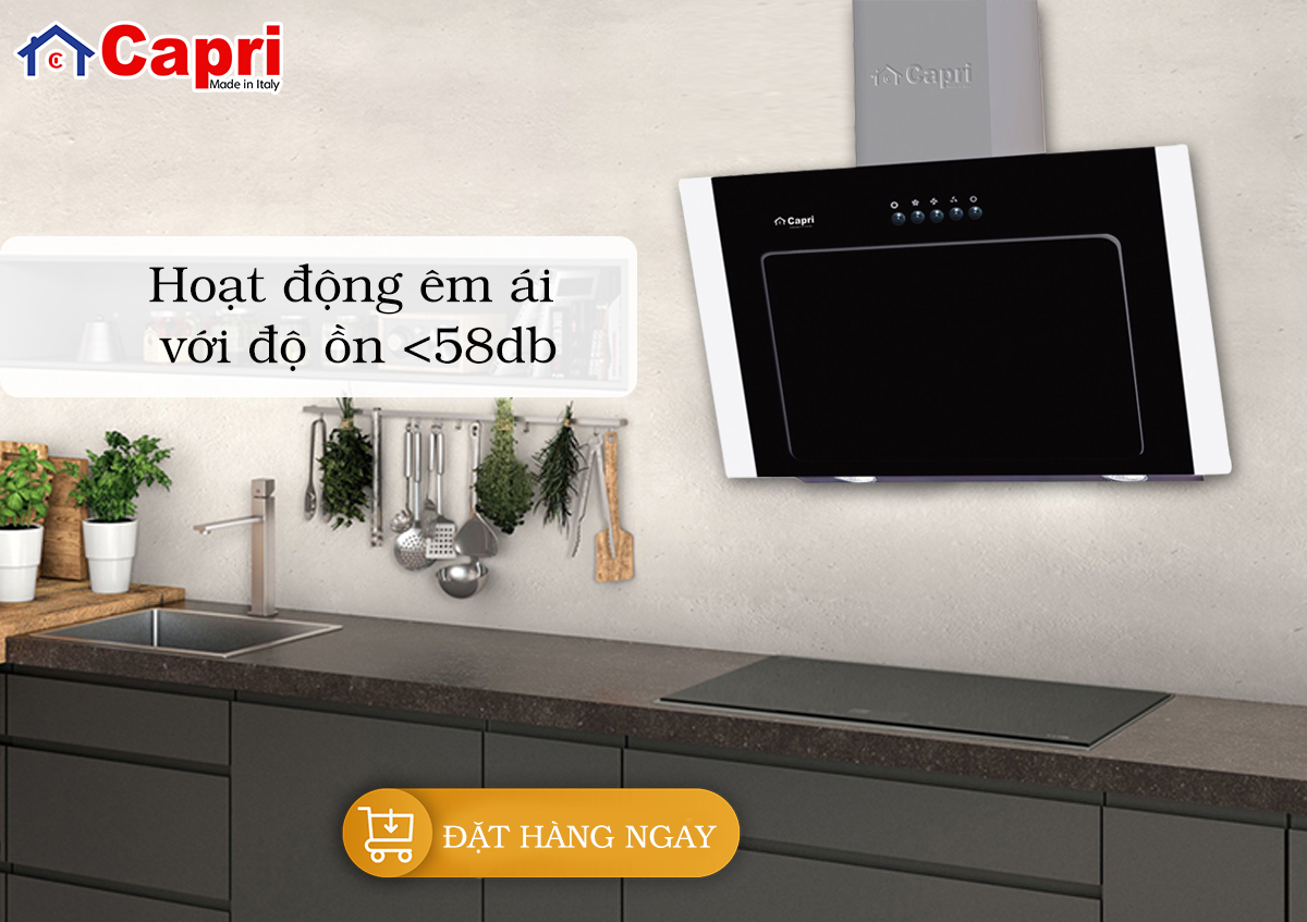 Máy hút mùi kính vát gắn tường